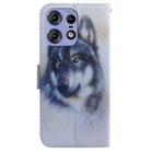 For Motorola Edge 50 Pro Coloured Drawing Flip Leather Phone Case(White Wolf) - 3