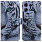 For Motorola Edge 50 Pro Coloured Drawing Flip Leather Phone Case(Tiger) - 1