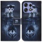For Motorola Edge 50 Pro Coloured Drawing Flip Leather Phone Case(Wolf and Dog) - 1