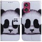 For Motorola Edge 50 Fusion Coloured Drawing Flip Leather Phone Case(Panda) - 1