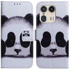 For Motorola Edge 50 Ultra Coloured Drawing Flip Leather Phone Case(Panda) - 1