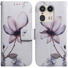 For Motorola Edge 50 Ultra Coloured Drawing Flip Leather Phone Case(Magnolia) - 1