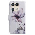 For Motorola Edge 50 Ultra Coloured Drawing Flip Leather Phone Case(Magnolia) - 3