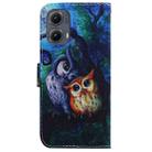 For Motorola Edge 2024 Coloured Drawing Flip Leather Phone Case(Oil Painting Owl) - 3