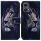 For Motorola Edge 2024 Coloured Drawing Flip Leather Phone Case(Lion) - 1