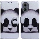 For Motorola Edge 2024 Coloured Drawing Flip Leather Phone Case(Panda) - 1