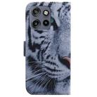 For Motorola Edge 50 Neo 5G Global Coloured Drawing Flip Leather Phone Case(Tiger) - 3