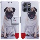 For Motorola Edge 50 Neo 5G Global Coloured Drawing Flip Leather Phone Case(Pug) - 1