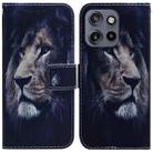 For Motorola Edge 50 Neo 5G Global Coloured Drawing Flip Leather Phone Case(Lion) - 1