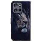 For Motorola Edge 50 Neo 5G Global Coloured Drawing Flip Leather Phone Case(Lion) - 3