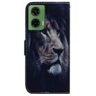 For Motorola Moto G35 Coloured Drawing Flip Leather Phone Case(Lion) - 3