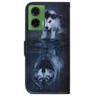 For Motorola Moto G35 Coloured Drawing Flip Leather Phone Case(Wolf and Dog) - 3