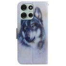 For Motorola Moto G75 5G Coloured Drawing Flip Leather Phone Case(White Wolf) - 3