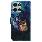 For Motorola Moto G75 5G Coloured Drawing Flip Leather Phone Case(Oil Painting Owl) - 3