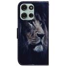 For Motorola Moto G75 5G Coloured Drawing Flip Leather Phone Case(Lion) - 3