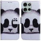 For Motorola Moto G75 5G Coloured Drawing Flip Leather Phone Case(Panda) - 1