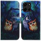 For Motorola Moto G 5G 2025 Coloured Drawing Flip Leather Phone Case(Oil Painting Owl) - 1