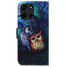 For Motorola Moto G 5G 2025 Coloured Drawing Flip Leather Phone Case(Oil Painting Owl) - 3