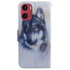 For Motorola Moto G05 / E15 Coloured Drawing Flip Leather Phone Case(White Wolf) - 3