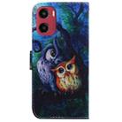 For Motorola Moto G05 / E15 Coloured Drawing Flip Leather Phone Case(Oil Painting Owl) - 3