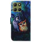 For Motorola Moto G15 Coloured Drawing Flip Leather Phone Case(Oil Painting Owl) - 3