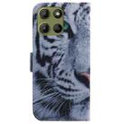 For Motorola Moto G15 Coloured Drawing Flip Leather Phone Case(Tiger) - 3