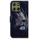 For Motorola Moto G15 Coloured Drawing Flip Leather Phone Case(Lion) - 3