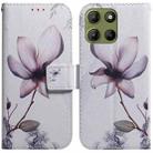 For Motorola Moto G15 Coloured Drawing Flip Leather Phone Case(Magnolia) - 1
