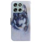 For Motorola Moto G56 5G / G66j 5G / G66y 5G Coloured Drawing Flip Leather Phone Case(White Wolf) - 3