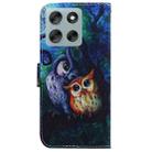 For Motorola Moto G56 5G / G66j 5G / G66y 5G Coloured Drawing Flip Leather Phone Case(Oil Painting Owl) - 3