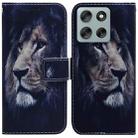 For Motorola Moto G56 5G / G66j 5G / G66y 5G Coloured Drawing Flip Leather Phone Case(Lion) - 1