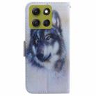 For Motorola Moto G86 5G Coloured Drawing Flip Leather Phone Case(White Wolf) - 3
