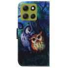 For Motorola Moto G86 5G Coloured Drawing Flip Leather Phone Case(Oil Painting Owl) - 3