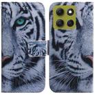 For Motorola Moto G86 5G Coloured Drawing Flip Leather Phone Case(Tiger) - 1