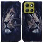 For Motorola Moto G86 5G Coloured Drawing Flip Leather Phone Case(Lion) - 1