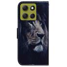 For Motorola Moto G86 5G Coloured Drawing Flip Leather Phone Case(Lion) - 3