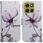 For Motorola Moto G86 5G Coloured Drawing Flip Leather Phone Case(Magnolia) - 1