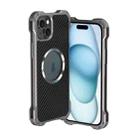 For iPhone 15 Plus R-JUST RJ51 Hollow Metal Phone Protective Case(Space Grey) - 1