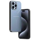 For iPhone 15 Pro Max R-JUST RJ52 3-Line Style Metal TPU Shockproof Phone Case(Blue) - 1
