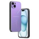 For iPhone 15 Plus R-JUST RJ52 3-Line Style Metal TPU Shockproof Phone Case(Purple) - 1