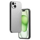 For iPhone 15 R-JUST RJ52 3-Line Style Metal TPU Shockproof Phone Case(Silver) - 1