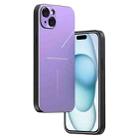 For iPhone 15 R-JUST RJ52 3-Line Style Metal TPU Shockproof Phone Case(Purple) - 1