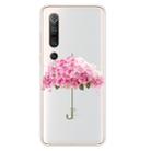 For Xiaomi Mi 10 5G Shockproof Painted TPU Protective Case(Flower Umbrella) - 1