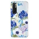 For Xiaomi Mi Note 10 Lite Shockproof Painted TPU Protective Case(Blue White Rose) - 1