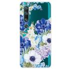 For Xiaomi Mi CC9 Pro Shockproof Painted TPU Protective Case(Blue White Rose) - 1