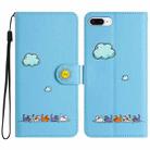 For iPhone 8 Plus / 7 Plus Cartoon Cats Leather Phone Case(Blue) - 1