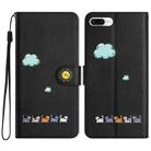 For iPhone 8 Plus / 7 Plus Cartoon Cats Leather Phone Case(Black) - 1