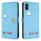 For iPhone XS Max Cartoon Cats Leather Phone Case(Blue) - 2