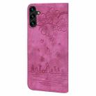 For Samsung Galaxy A16 5G Cartoon Sakura Cat Embossed Leather Phone Case(Rose Red) - 3