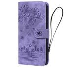 For Samsung Galaxy A16 5G Cartoon Sakura Cat Embossed Leather Phone Case(Purple) - 2